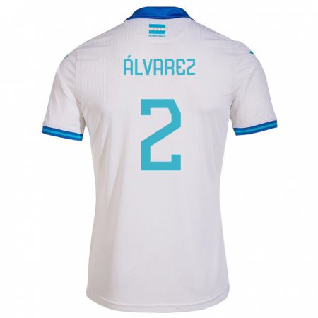 Kandiny Herren Honduras Kevin Álvarez #2 Weiß Heimtrikot Trikot 24-26 T-Shirt