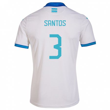 Kandiny Herren Honduras Marcelo Santos #3 Weiß Heimtrikot Trikot 24-26 T-Shirt