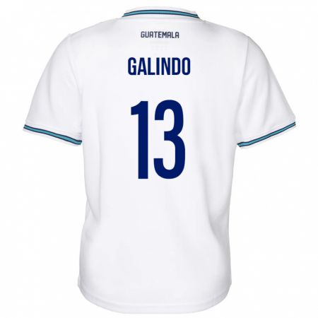 Kandiny Herren Guatemala Alejandro Galindo #13 Weiß Heimtrikot Trikot 24-26 T-Shirt