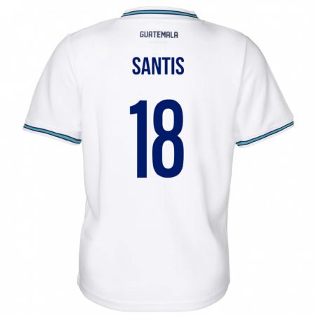 Kandiny Herren Guatemala Óscar Santis #18 Weiß Heimtrikot Trikot 24-26 T-Shirt