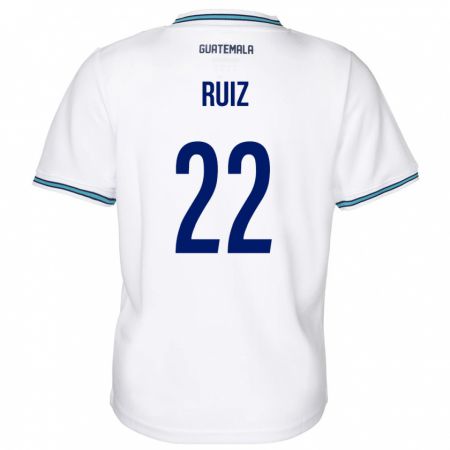 Kandiny Herren Guatemala Kevin Ruiz #22 Weiß Heimtrikot Trikot 24-26 T-Shirt