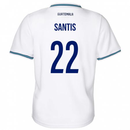 Kandiny Herren Guatemala Diego Santis #22 Weiß Heimtrikot Trikot 24-26 T-Shirt