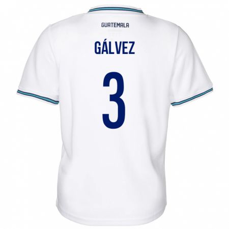 Kandiny Herren Guatemala Fredy Gálvez #3 Weiß Heimtrikot Trikot 24-26 T-Shirt