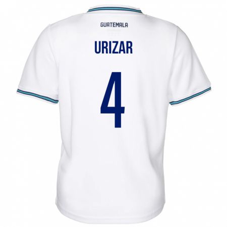 Kandiny Herren Guatemala Jeshua Urizar #4 Weiß Heimtrikot Trikot 24-26 T-Shirt