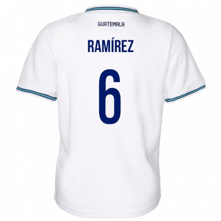 Kandiny Herren Guatemala Kevin Ramírez #6 Weiß Heimtrikot Trikot 24-26 T-Shirt