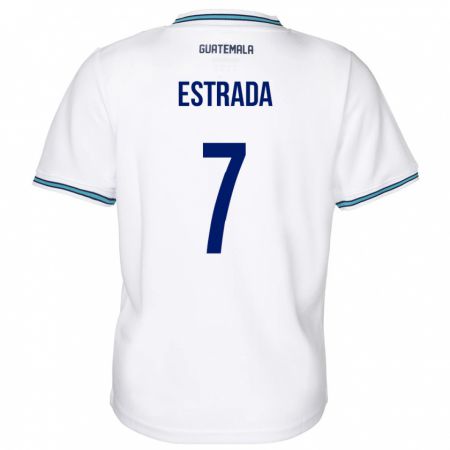 Kandiny Herren Guatemala Javier Estrada #7 Weiß Heimtrikot Trikot 24-26 T-Shirt
