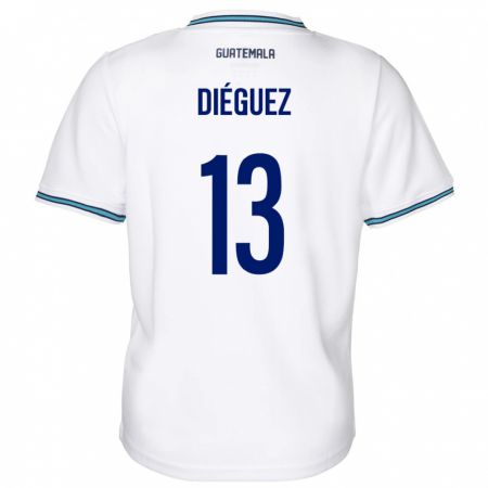 Kandiny Herren Guatemala Jonathan Diéguez #13 Weiß Heimtrikot Trikot 24-26 T-Shirt