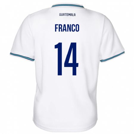 Kandiny Herren Guatemala Jonathan Franco #14 Weiß Heimtrikot Trikot 24-26 T-Shirt