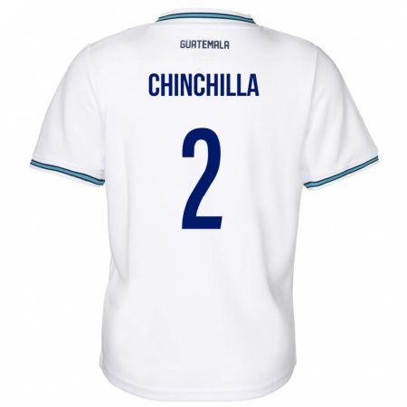 Kandiny Herren Guatemala Nicolás Chinchilla #2 Weiß Heimtrikot Trikot 24-26 T-Shirt