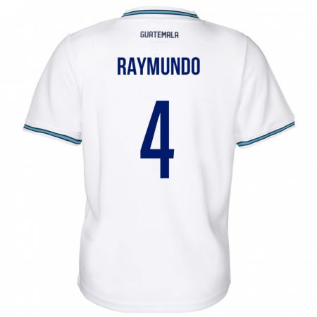 Kandiny Herren Guatemala Cristopher Raymundo #4 Weiß Heimtrikot Trikot 24-26 T-Shirt