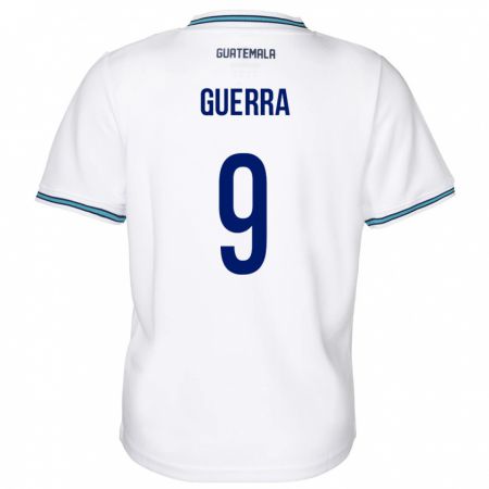 Kandiny Herren Guatemala Oseas Guerra #9 Weiß Heimtrikot Trikot 24-26 T-Shirt