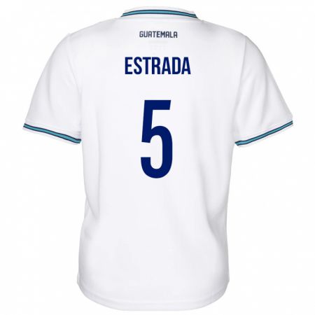 Kandiny Herren Guatemala Elizabeth Estrada #5 Weiß Heimtrikot Trikot 24-26 T-Shirt