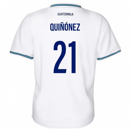 Kandiny Herren Guatemala Andrea Quiñónez #21 Weiß Heimtrikot Trikot 24-26 T-Shirt