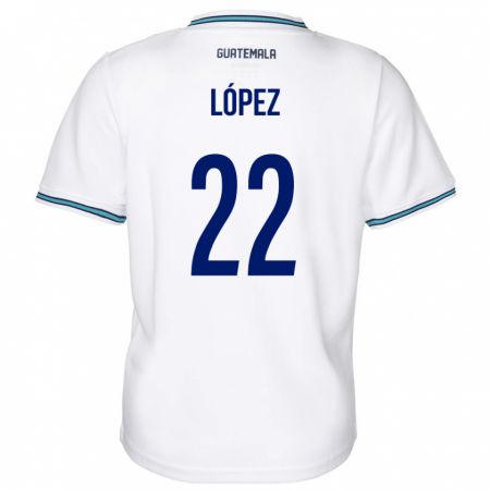 Kandiny Herren Guatemala Whitney López #22 Weiß Heimtrikot Trikot 24-26 T-Shirt
