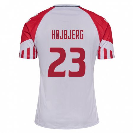 Kandiny Herren Dänische Pierre-Emile Højbjerg #23 Weiß Auswärtstrikot Trikot 24-26 T-Shirt