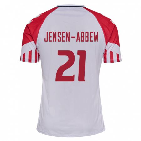Kandiny Herren Dänische Jonas Jensen-Abbew #21 Weiß Auswärtstrikot Trikot 24-26 T-Shirt