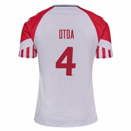 Kandiny Herren Dänische Sebastian Otoa #4 Weiß Auswärtstrikot Trikot 24-26 T-Shirt