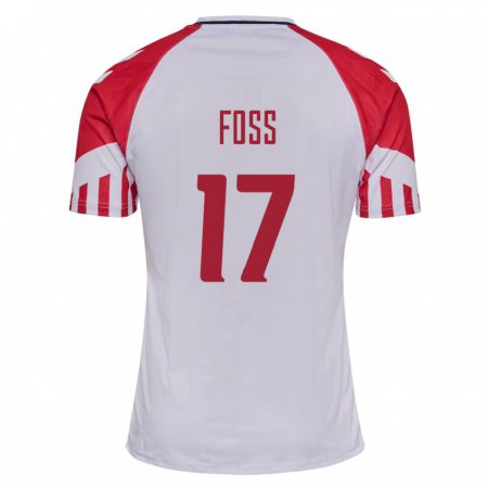Kandiny Herren Dänische Jonathan Foss #17 Weiß Auswärtstrikot Trikot 24-26 T-Shirt