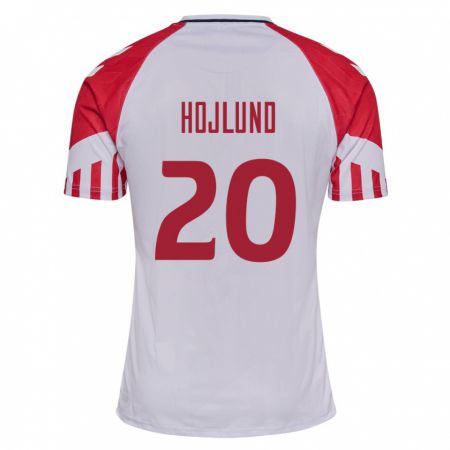 Kandiny Herren Dänische Rasmus Hojlund #20 Weiß Auswärtstrikot Trikot 24-26 T-Shirt