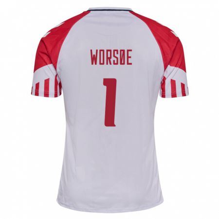 Kandiny Herren Dänische Laura Worsoe #1 Weiß Auswärtstrikot Trikot 24-26 T-Shirt