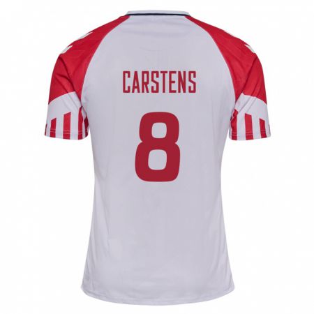 Kandiny Herren Dänische Signe Carstens #8 Weiß Auswärtstrikot Trikot 24-26 T-Shirt