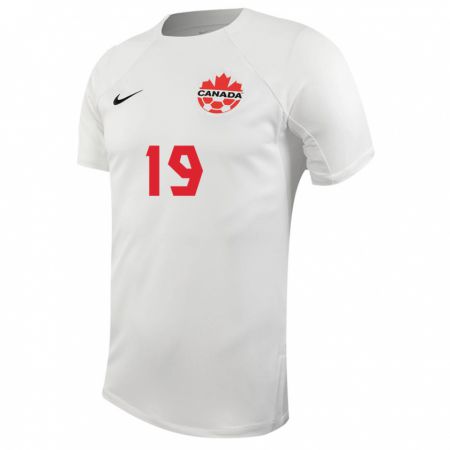 Kandiny Herren Kanadische Adriana Leon #19 Weiß Auswärtstrikot Trikot 24-26 T-Shirt