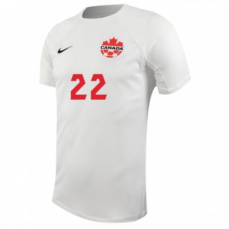 Kandiny Herren Kanadische Richie Laryea #22 Weiß Auswärtstrikot Trikot 24-26 T-Shirt