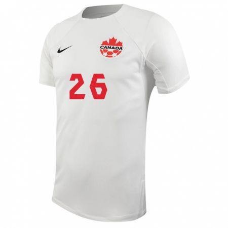 Kandiny Herren Kanadische Simi Awujo #26 Weiß Auswärtstrikot Trikot 24-26 T-Shirt