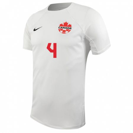 Kandiny Herren Kanadische Alessandro Biello #4 Weiß Auswärtstrikot Trikot 24-26 T-Shirt