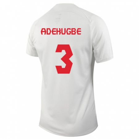 Kandiny Herren Kanadische Samuel Adekugbe #3 Weiß Auswärtstrikot Trikot 24-26 T-Shirt