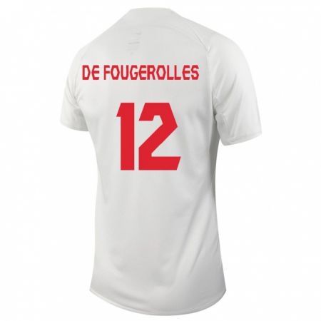 Kandiny Herren Kanadische Luc De Fougerolles #12 Weiß Auswärtstrikot Trikot 24-26 T-Shirt