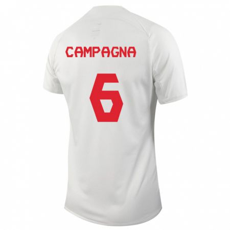 Kandiny Herren Kanadische Matteo Campagna #6 Weiß Auswärtstrikot Trikot 24-26 T-Shirt