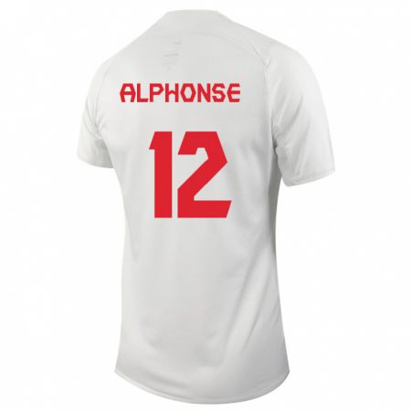 Kandiny Herren Kanadische Jefferson Alphonse #12 Weiß Auswärtstrikot Trikot 24-26 T-Shirt