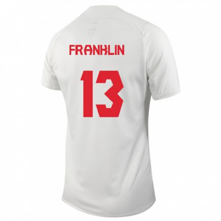 Kandiny Herren Kanadische Kobe Franklin #13 Weiß Auswärtstrikot Trikot 24-26 T-Shirt