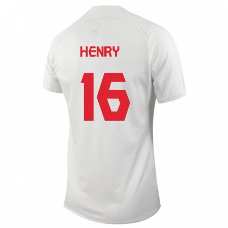 Kandiny Herren Kanadische Maël Henry #16 Weiß Auswärtstrikot Trikot 24-26 T-Shirt