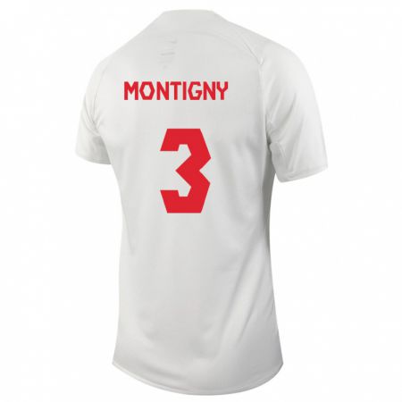 Kandiny Herren Kanadische Gaël De Montigny #3 Weiß Auswärtstrikot Trikot 24-26 T-Shirt