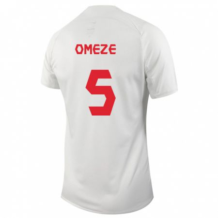 Kandiny Herren Kanadische Chimere Omeze #5 Weiß Auswärtstrikot Trikot 24-26 T-Shirt