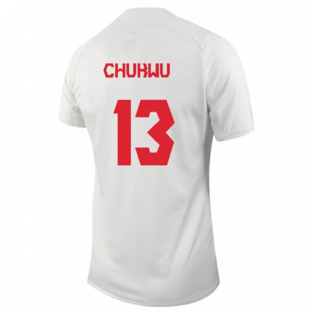 Kandiny Herren Kanadische Richard Chukwu #13 Weiß Auswärtstrikot Trikot 24-26 T-Shirt