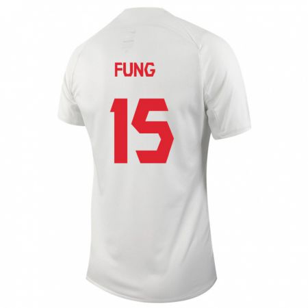 Kandiny Herren Kanadische Victor Fung #15 Weiß Auswärtstrikot Trikot 24-26 T-Shirt