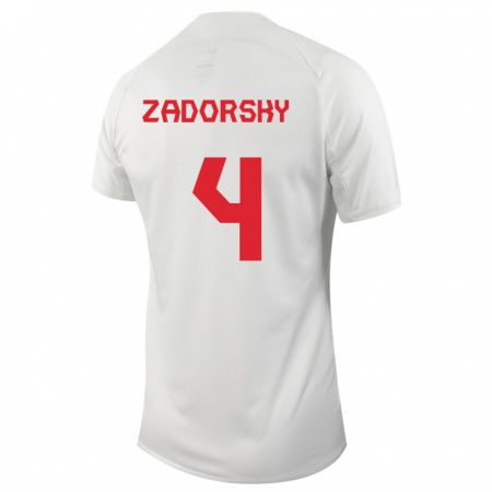 Kandiny Herren Kanadische Shelina Zadorsky #4 Weiß Auswärtstrikot Trikot 24-26 T-Shirt