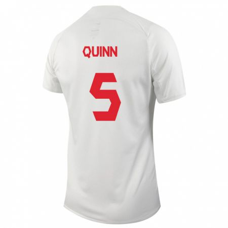 Kandiny Herren Kanadische Quinn #5 Weiß Auswärtstrikot Trikot 24-26 T-Shirt