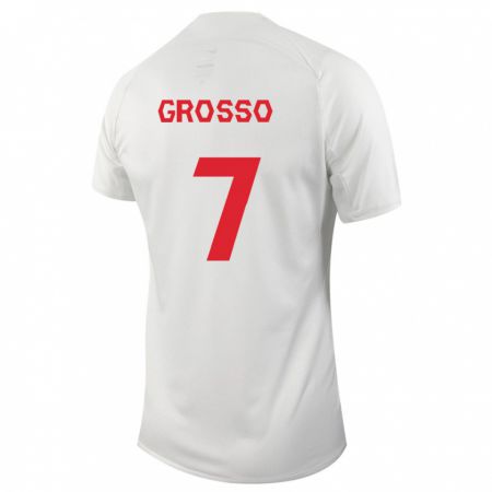 Kandiny Herren Kanadische Julia Grosso #7 Weiß Auswärtstrikot Trikot 24-26 T-Shirt