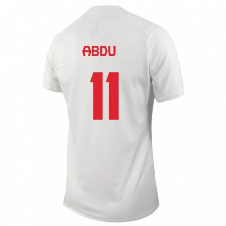 Kandiny Herren Kanadische Latifah Abdu #11 Weiß Auswärtstrikot Trikot 24-26 T-Shirt