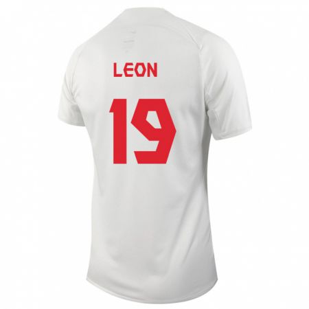 Kandiny Herren Kanadische Adriana Leon #19 Weiß Auswärtstrikot Trikot 24-26 T-Shirt