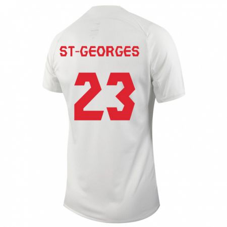 Kandiny Herren Kanadische Bianca St-Georges #23 Weiß Auswärtstrikot Trikot 24-26 T-Shirt