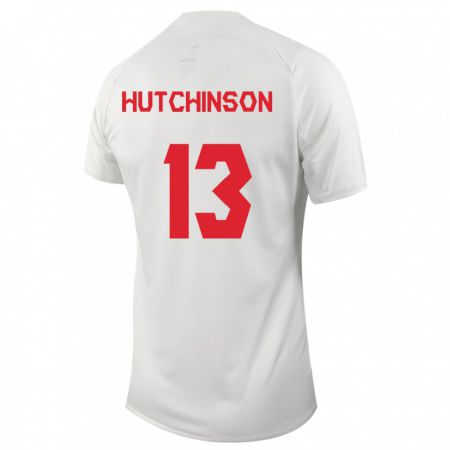 Kandiny Herren Kanadische Atiba Hutchinson #13 Weiß Auswärtstrikot Trikot 24-26 T-Shirt