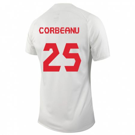 Kandiny Herren Kanadische Theo Corbeanu #25 Weiß Auswärtstrikot Trikot 24-26 T-Shirt