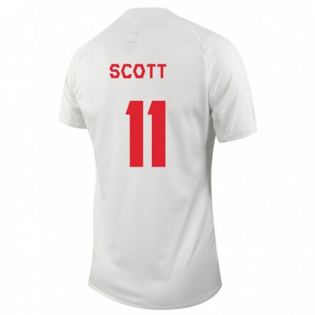 Kandiny Herren Kanadische Desiree Scott #11 Weiß Auswärtstrikot Trikot 24-26 T-Shirt
