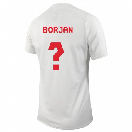 Kandiny Herren Kanadische Nikola Borjan #0 Weiß Auswärtstrikot Trikot 24-26 T-Shirt