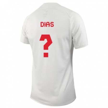 Kandiny Herren Kanadische Lucas Dias #0 Weiß Auswärtstrikot Trikot 24-26 T-Shirt
